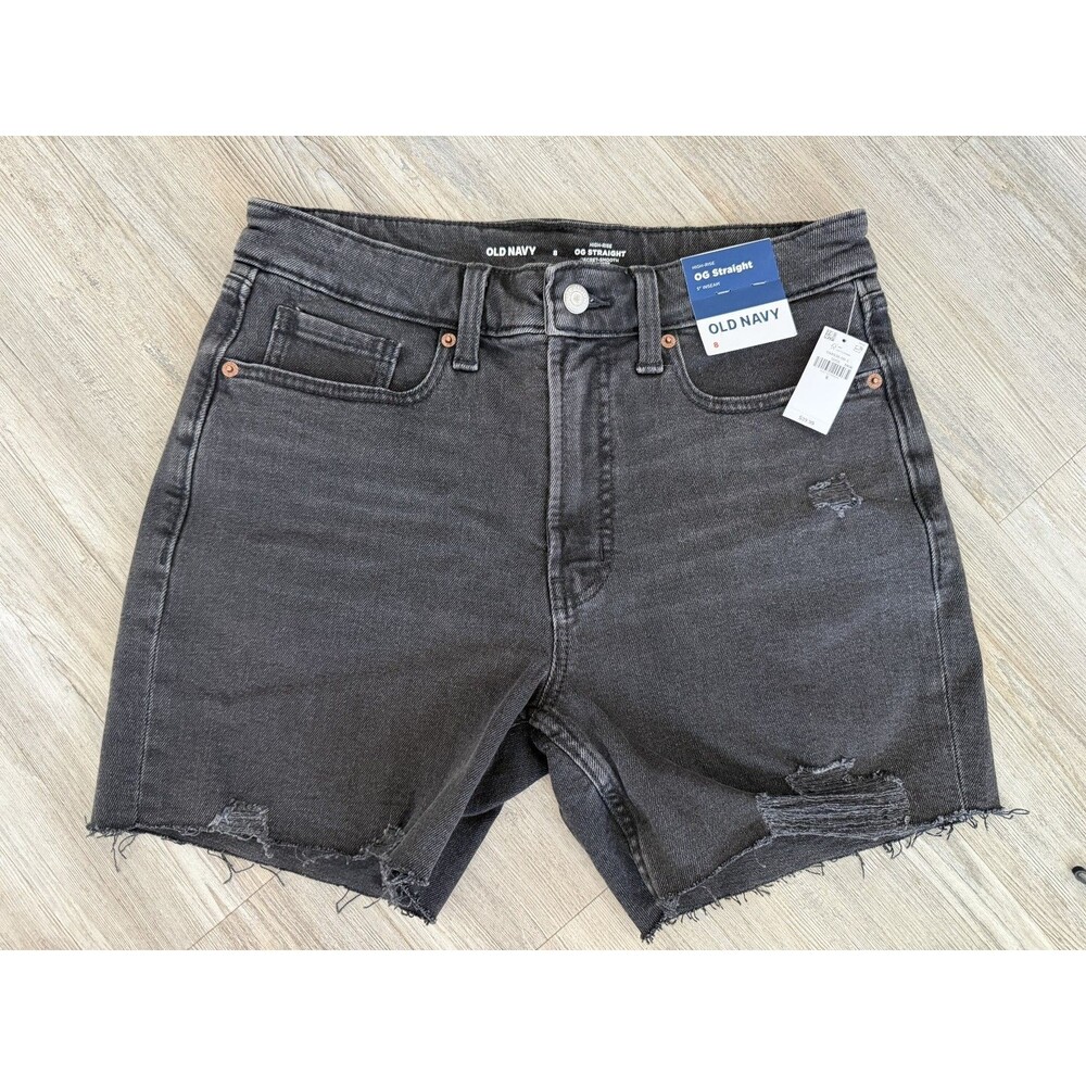 Old Navy NWT Black High Rise Denim Shorts Size 8